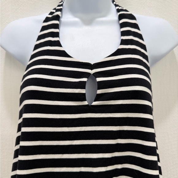 LAND’ END Striped Halter Maxi Dress - Black & White. - Picture 2 of 5